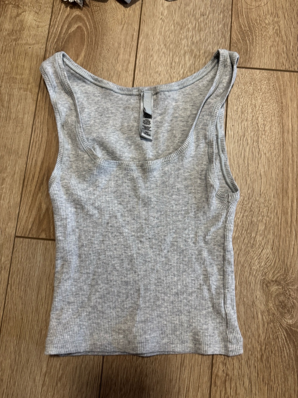 SKIMS Ribbed Scoop Tank Top - Light Gray